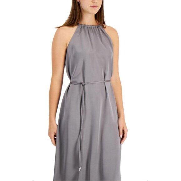 NWT INC International Concepts Satin Crepe Halter-Neck Midi Dress Size 8 - Picture 2 of 11